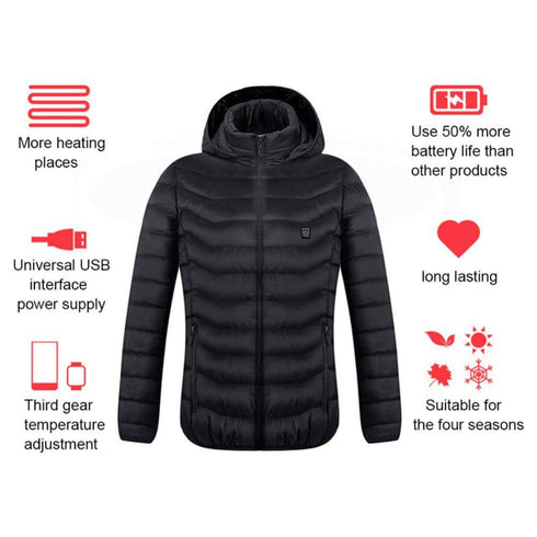 Heated Jacket Coat USB Electric
